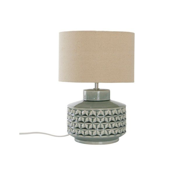 Lampada da tavolo grigia/beige in ceramica (altezza totale 35 cm) Monica – Jotex
