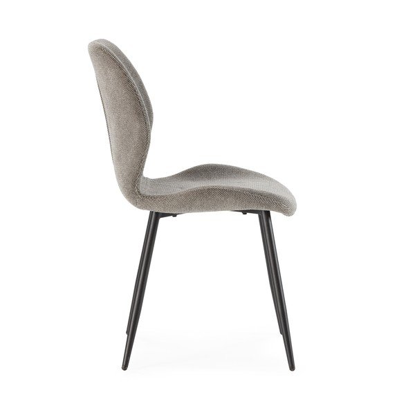 Sedie da pranzo in set grigio chiaro in imbottito 4 pz Ansu – Marckeric-image-4