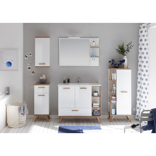 Specchio da parete con mensole 100x75 cm Set 923 - Pelipal-image-3