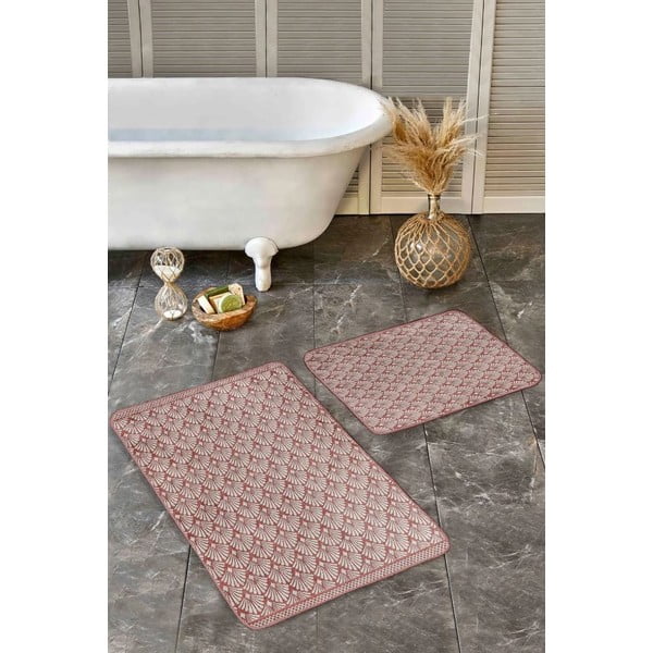 Set di tappetini per il bagno marroni in velluto 2 pz 60x100 cm – Mila Home-image-4