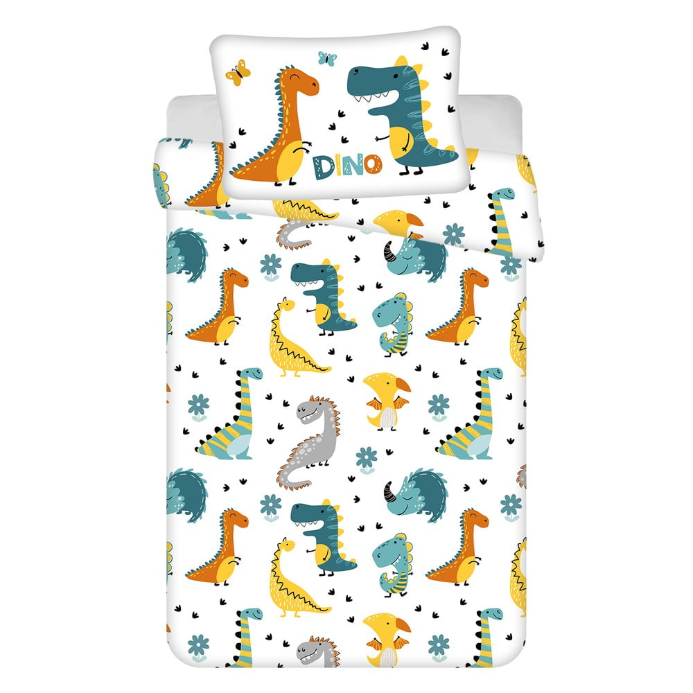 Set copripiumino e federa da bambini in cotone per culla 100x135 cm Dino World – Jerry Fabrics | Biancheria da letto per bambini