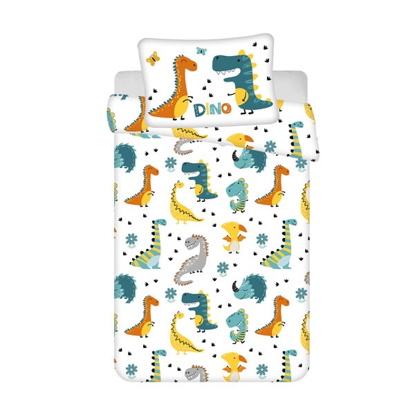 Set copripiumino e federa da bambini in cotone per culla 100x135 cm Dino World – Jerry Fabrics