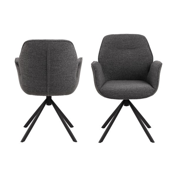 Sedia da pranzo grigio scuro in imbottito Aura – Actona-image-4