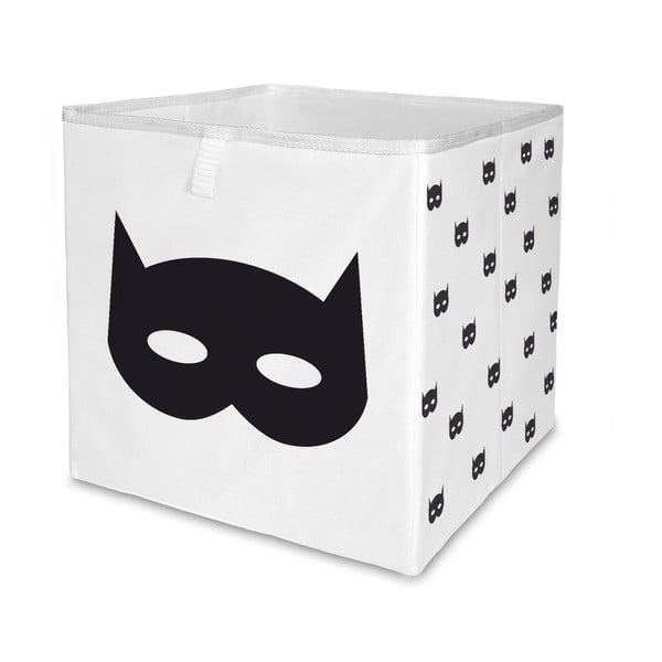 Organizer per giocattoli in tessuto bianco e nero 32x32x32 cm Batman - Butter Kings