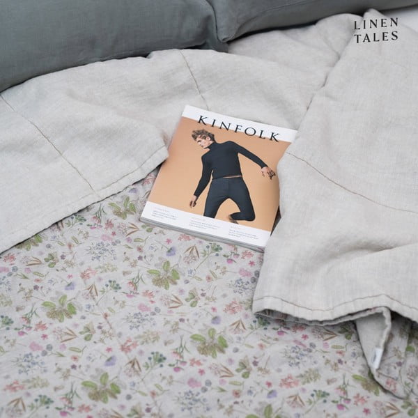 Copriletto trapuntato in lino colore naturale 220x230 cm Botany 2 & Melange - Linen Tales-image-3