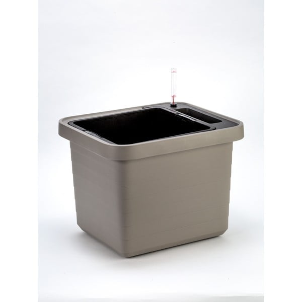 Vaso autoinnaffiante marrone-grigio, lunghezza 45 cm Berberis Uno - Plastia