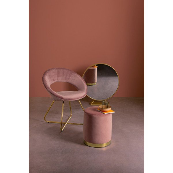 Poggiapiedi rosa scuro con rivestimento in velluto Lucilla – Yes Everyday-image-2