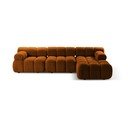 Divano angolare modulare arancione in tessuto bouclé (angolo destro) Bellis - Micadoni Home