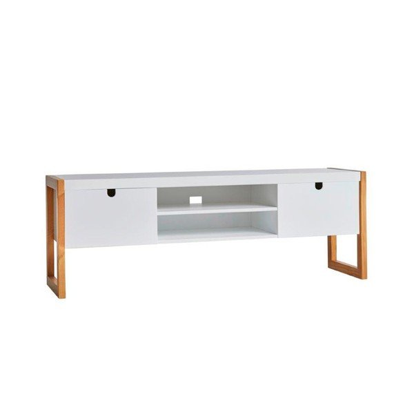 Tavolo TV bianco Quadrato, 140 x 45 cm - Marckeric-image-2
