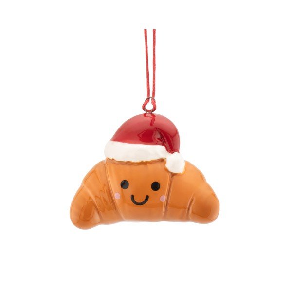 Decorazione per albero di natale in ceramica 4 cm Croissant – Sass & Belle