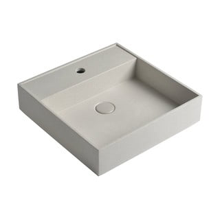 Lavabo in cemento grigio e beige 46 x 46 cm Quadrado - Sapho
