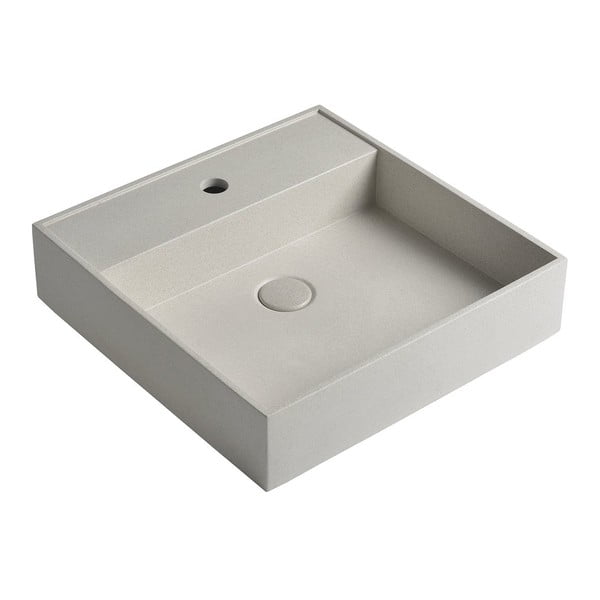 Lavabo in cemento grigio e beige 46 x 46 cm Quadrado - Sapho