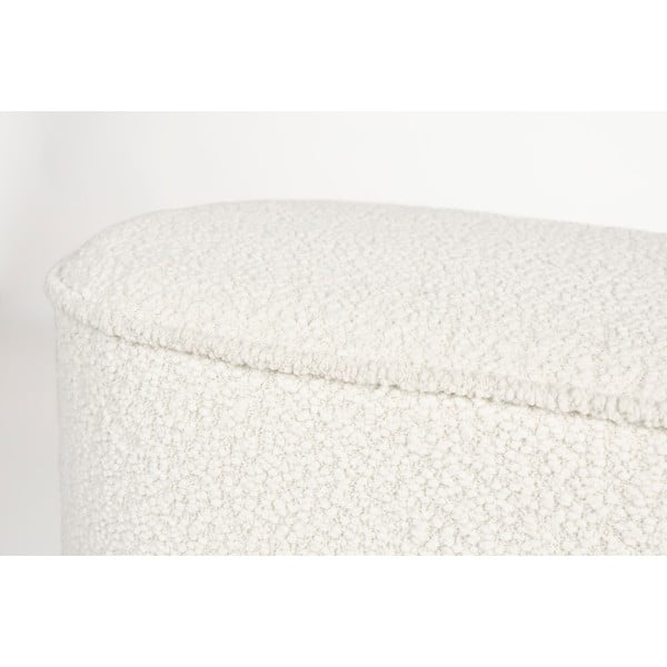 Panchina bianca con rivestimento in bouclé Marcos – White Label-image-3