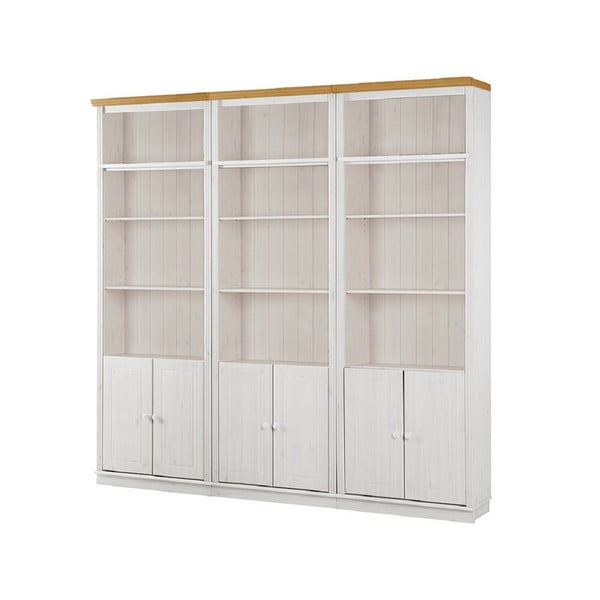 Libreria in legno di pino bianco 222x223 cm Anita - Støraa-image-2