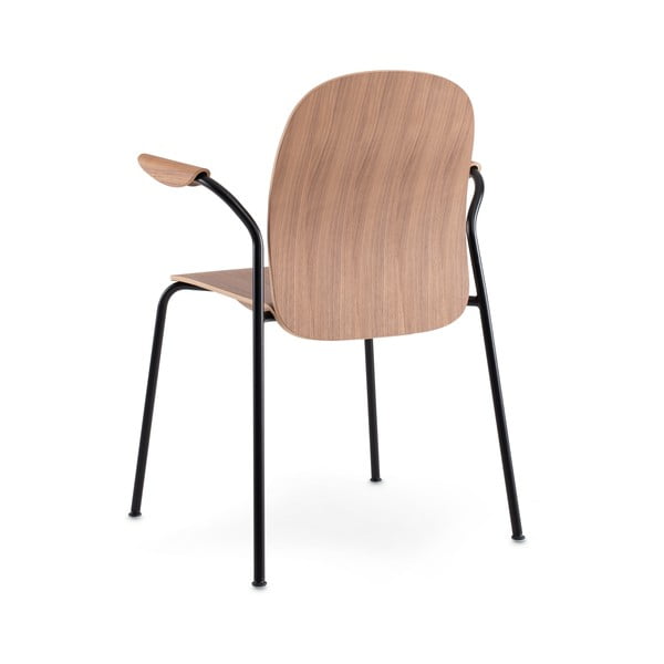 Sedie da pranzo in set marrone cognac/di colore naturale con effetto noce con braccioli/impilabili 2 pz Book – Gazzda-image-4