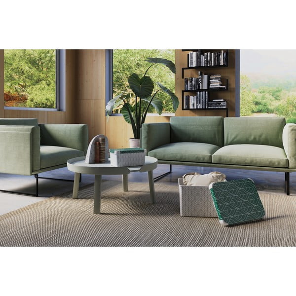 Scatola con coperchio bianca/verde in plastica 39,5x29,5x25 cm L – Curver-image-1