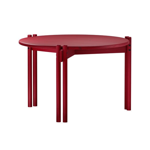 Tavolino rotondo rosso in legno di pino ø 60 cm Sticks - Karup Design-image-3