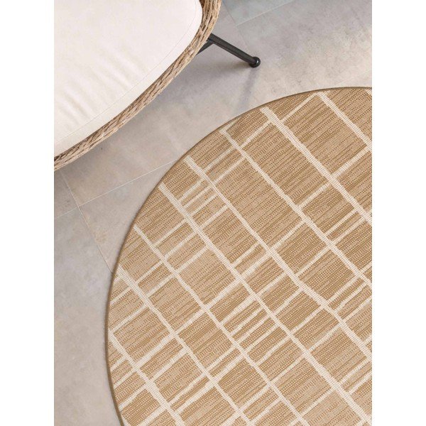 Tappeto da interno/esterno rotondo color crema/di colore naturale ø 200 cm Haringey Crouch – Ted Baker-image-3