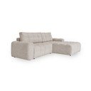 Divano angolare componibile beige allungabile/con contenitore (con penisola a destra) Lulu – Miuform
