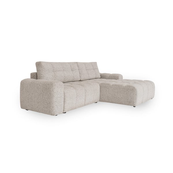 Divano letto beige divano angolare componibile con contenitore (angolo destro) Lulu - Miuform