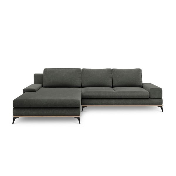 Divano letto angolare grigio scuro, angolo sinistro Planet - Windsor & Co Sofas