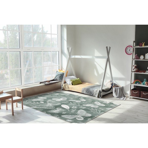 Tappeto verde da bambini 80x150 cm Dreamy Butterflies - FD-image-1
