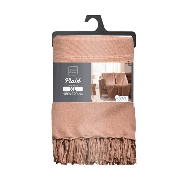 Copriletto color terracotta in cotone 125x150 cm Lilia – douceur d'intérieur-image-2