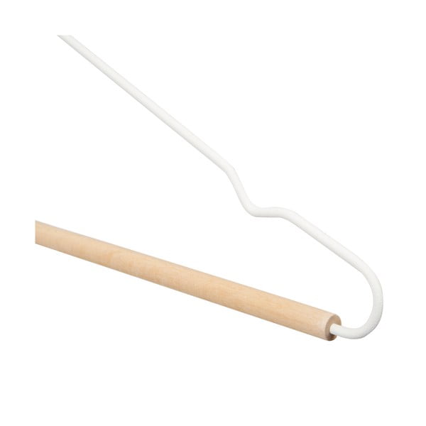 Set di 2 appendiabiti bianchi con dettaglio in legno Smerigliato - Compactor-image-4