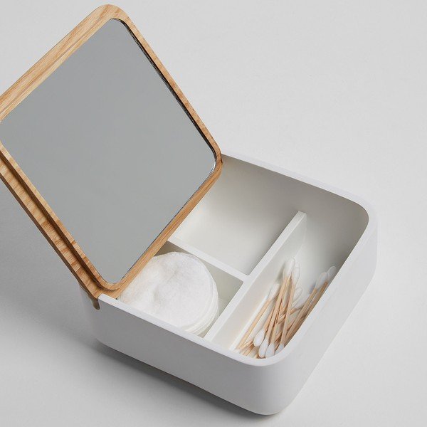 Bílý úložný box z jasanového dřeva La Forma Mackie-image-1