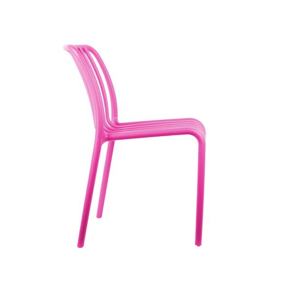 Sedia da pranzo rosa in plastica Glee – Leitmotiv-image-3