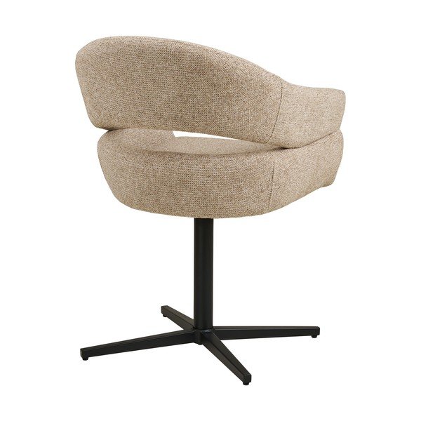 Sedia da pranzo beige in imbottito con braccioli Dover – House Nordic-image-4