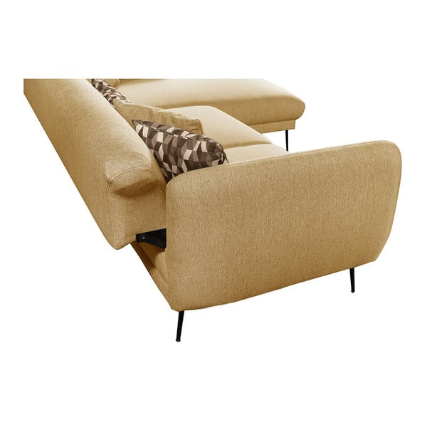 Divano angolare allungabile giallo, angolo destro Madrid - Pandia Home-image-3