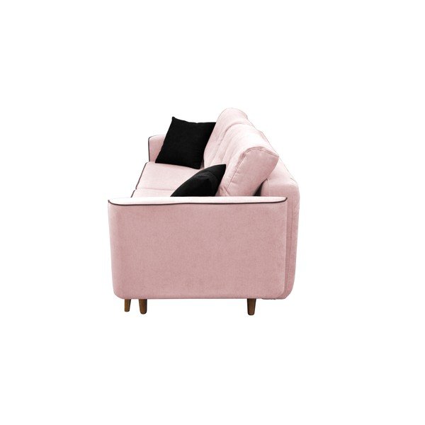 Divano letto rosa a tre posti con gambe chiare Ivy - Mazzini Sofas-image-2