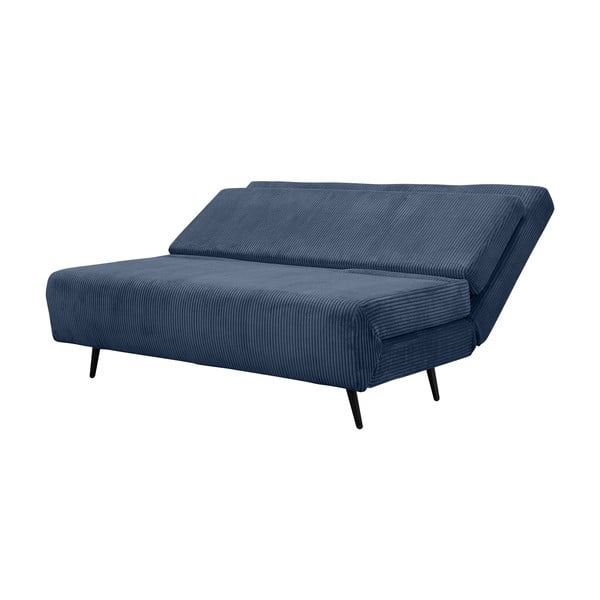 Divano letto in velluto a coste blu 140 cm Mallory - Støraa-image-1
