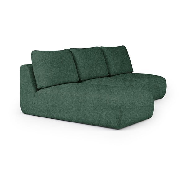 Divano angolare verde (con penisola a sinistra e chaise lounge) rivestito in bouclé Mirel – Rodier-image-2