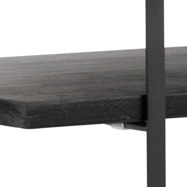 Scaffale nero in legno massiccio pavlovnia 120 cm Belfast - Actona-image-3