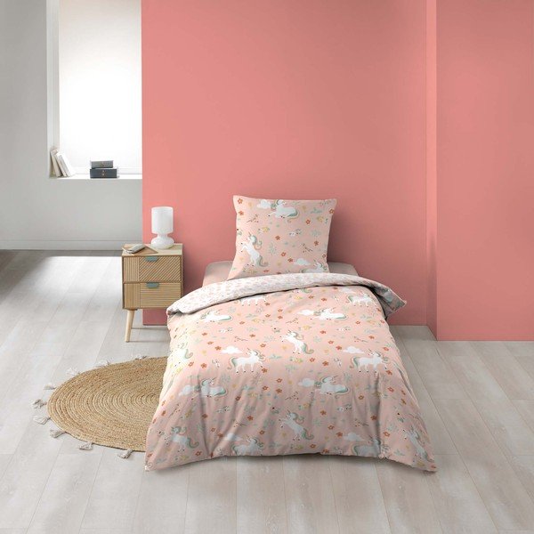 Biancheria da letto singola per bambini in microfibra 140x200 cm Majestic - douceur d'intérieur-image-1