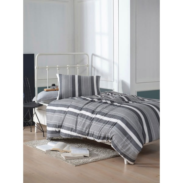 Biancheria da letto grigia per letto singolo 140x200 cm Dakar – Mijolnir