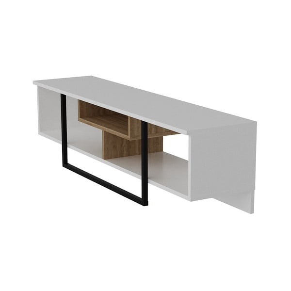 Tavolo TV bianco in rovere 149x40 cm Asal - Kalune Design-image-2