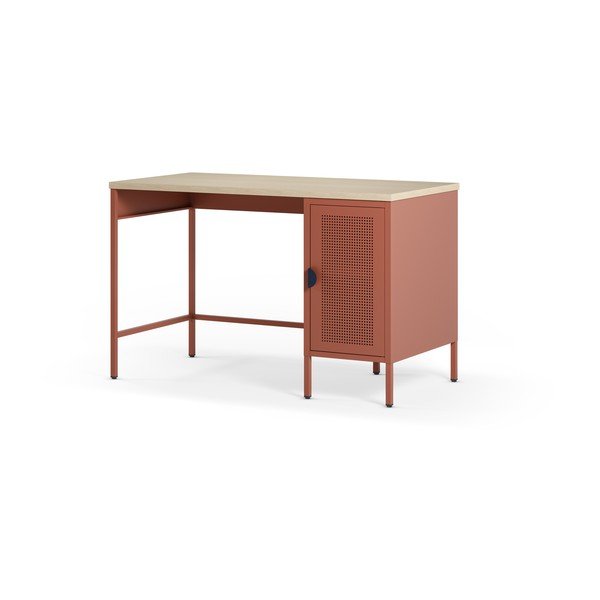 Scrivania con piano effetto rovere 60x120 cm Sayla – Marckeric-image-3
