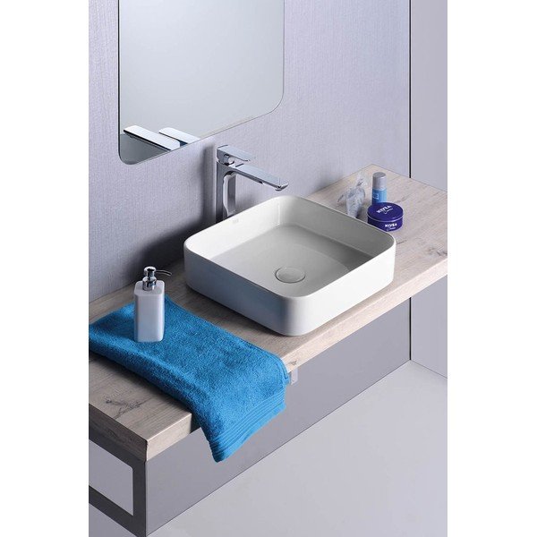 Lavabo in ceramica bianca , 40 x 40 cm Blade - Sapho-image-4