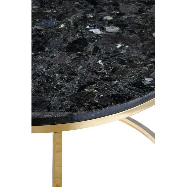 Tavolino in granito nero con base in oro , ⌀ 85 cm Crystal - RGE-image-1