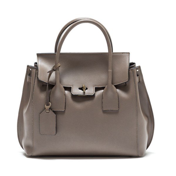 Šedo-hnědá kožená kabelka Isabella Rhea no. 479