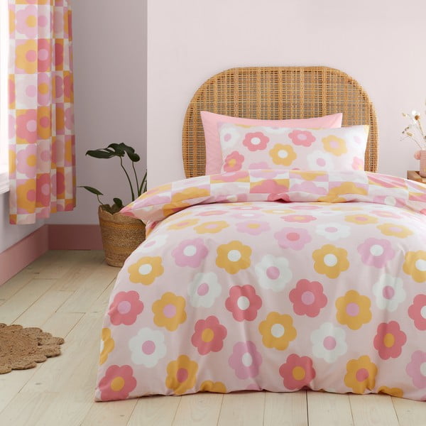 Biancheria da letto singola per bambini 135x200 cm Retro Daisy - Catherine Lansfield