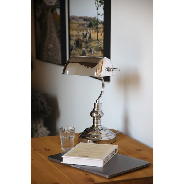 Lampada da tavolo argentata (altezza totale 22,5 cm) Bankers – Markslöjd-image-1