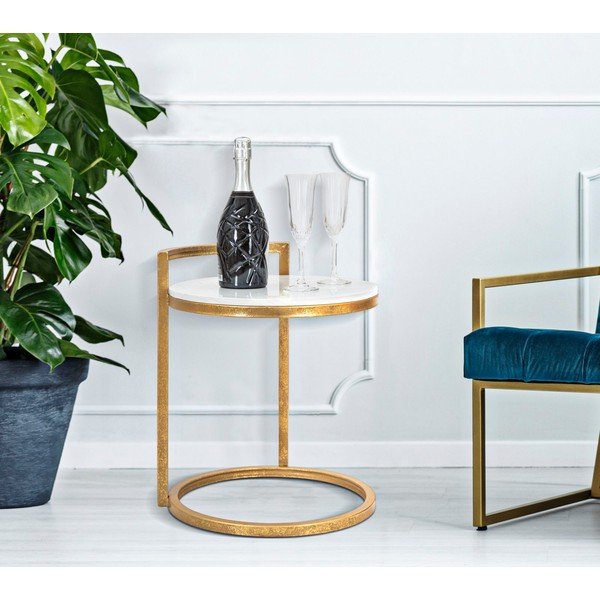 Tavolino rotondo con piano in marmo ø 40,5 cm Round Marble – Mauro Ferretti-image-1