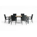 Set da pranzo da giardino per 6 persone con sedia Paris nera e tavolo Thor, 210 x 90 cm Thor & Paris - Bonami Selection