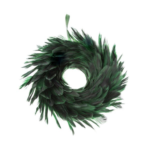 Zelený věnec z peří Dakls, ø 14 cm