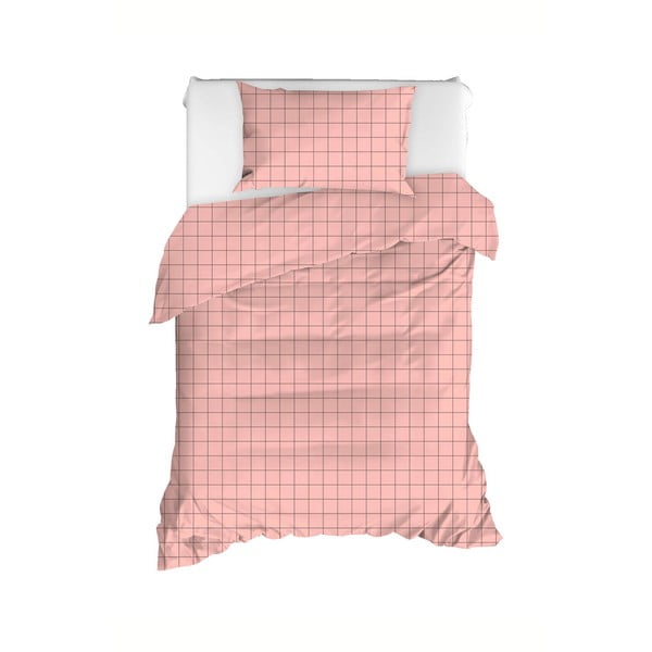 Biancheria da letto singola in cotone rosa esteso 160x220 cm Piga - Mijolnir