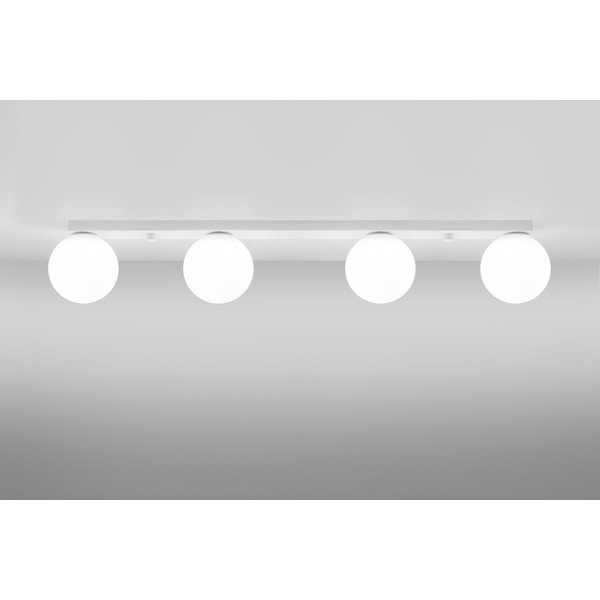 Plafoniera bianca con paralume in vetro ø 12 cm Umerta – Sollux-image-2